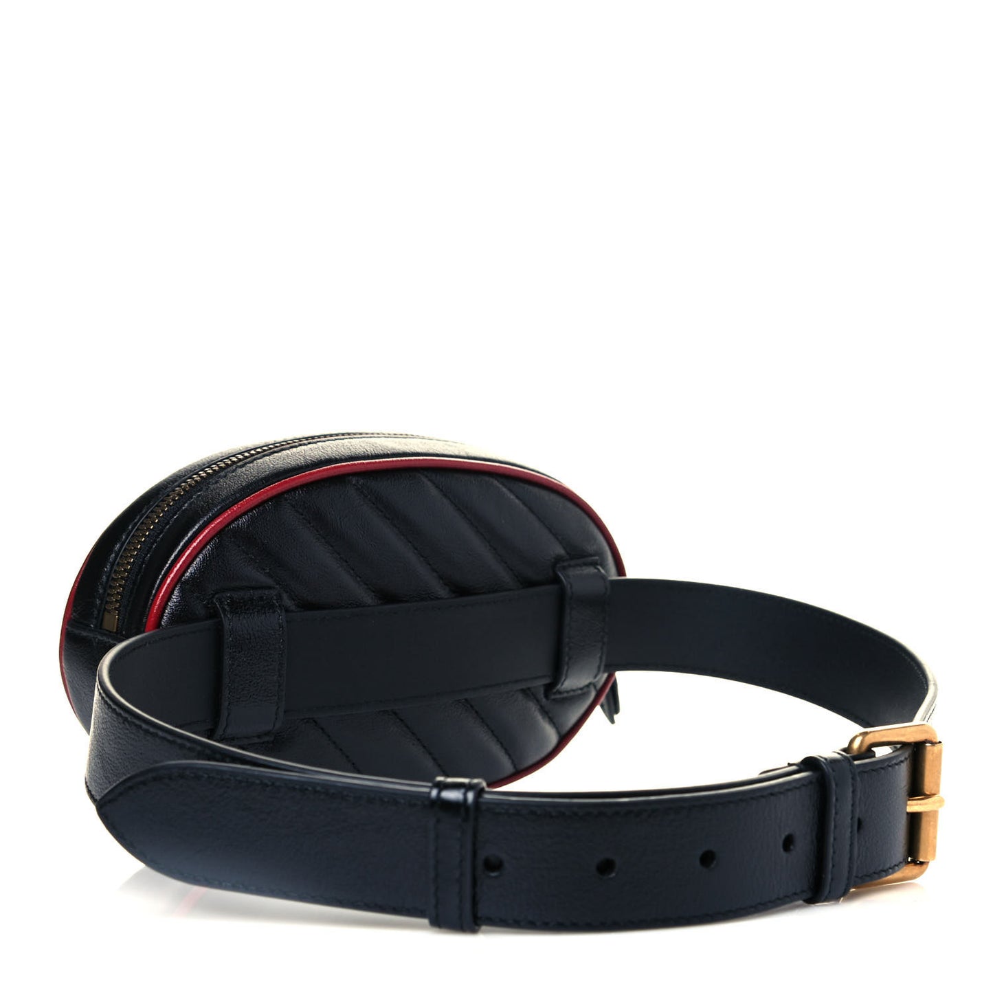 Azalea Calfskin Matelasse Diagonal Torchon GG Marmont Belt Bag 75 30 Black Romantic Cerise