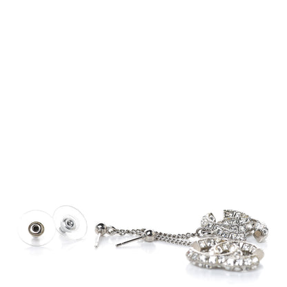 Chanel Baguette Crystal CC Drop Earrings Silver 3 of 4