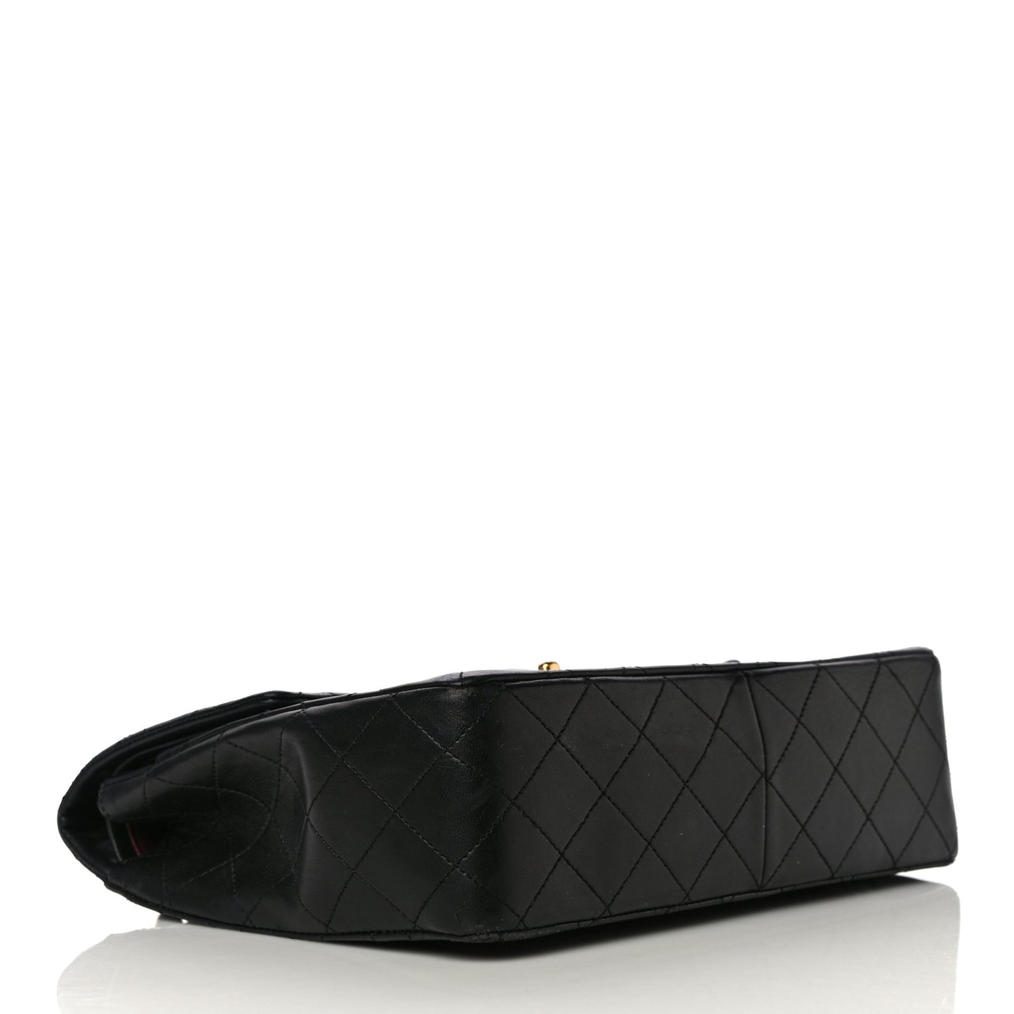Lambskin Quilted Medium Double Flap Black