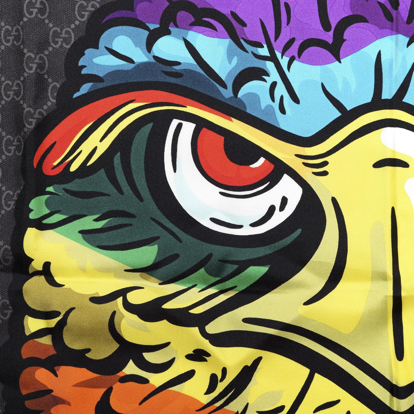 Silk Monogram Web Rainbow Eagle Scarf Multicolor