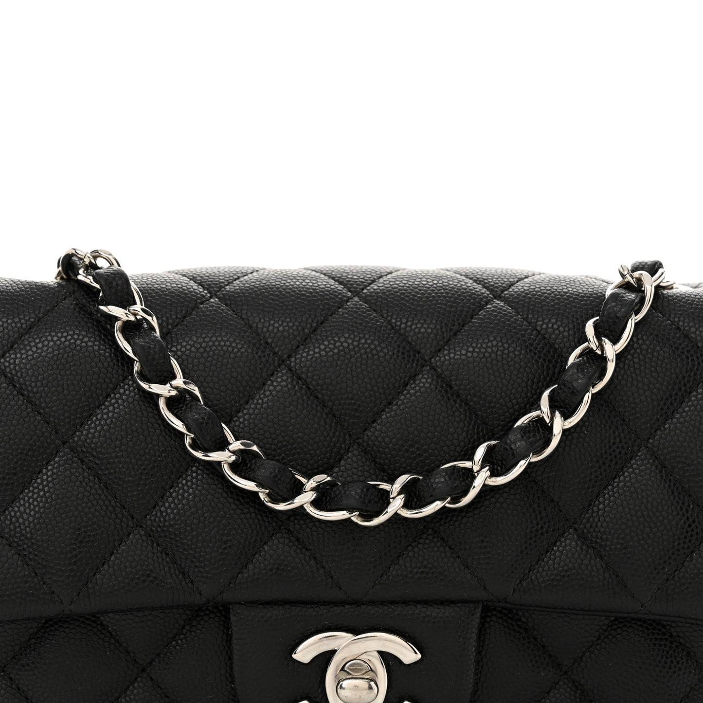 Caviar Quilted Mini Rectangular Flap Black