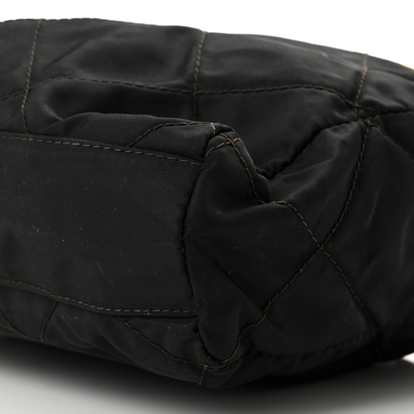 Nylon Tessuto Impuntu Quilted Shoulder Bag Black