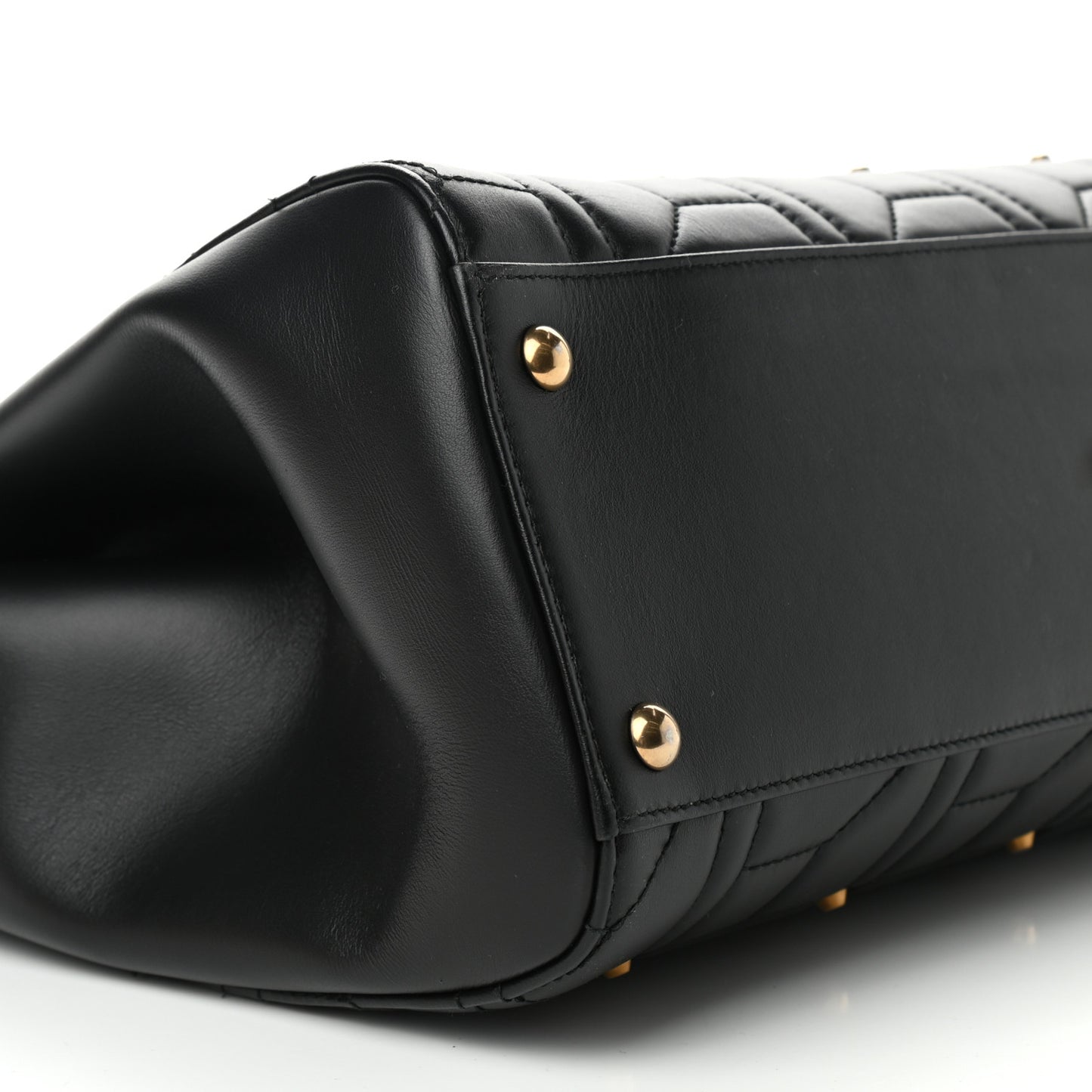 Calfskin Matelasse Studded Medium GG Marmont Tote Black