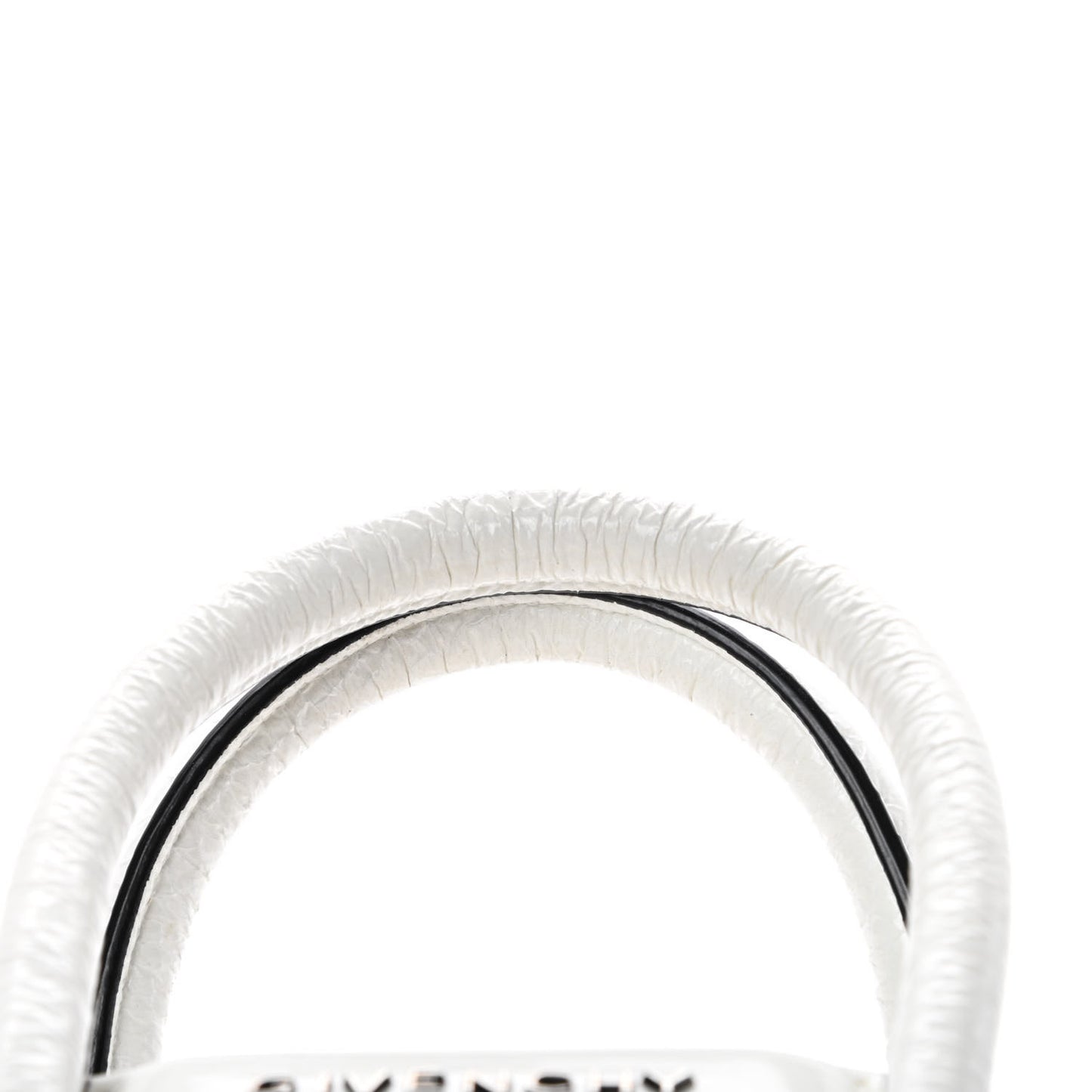 Crinkled Patent Calfskin Mini Antigona White