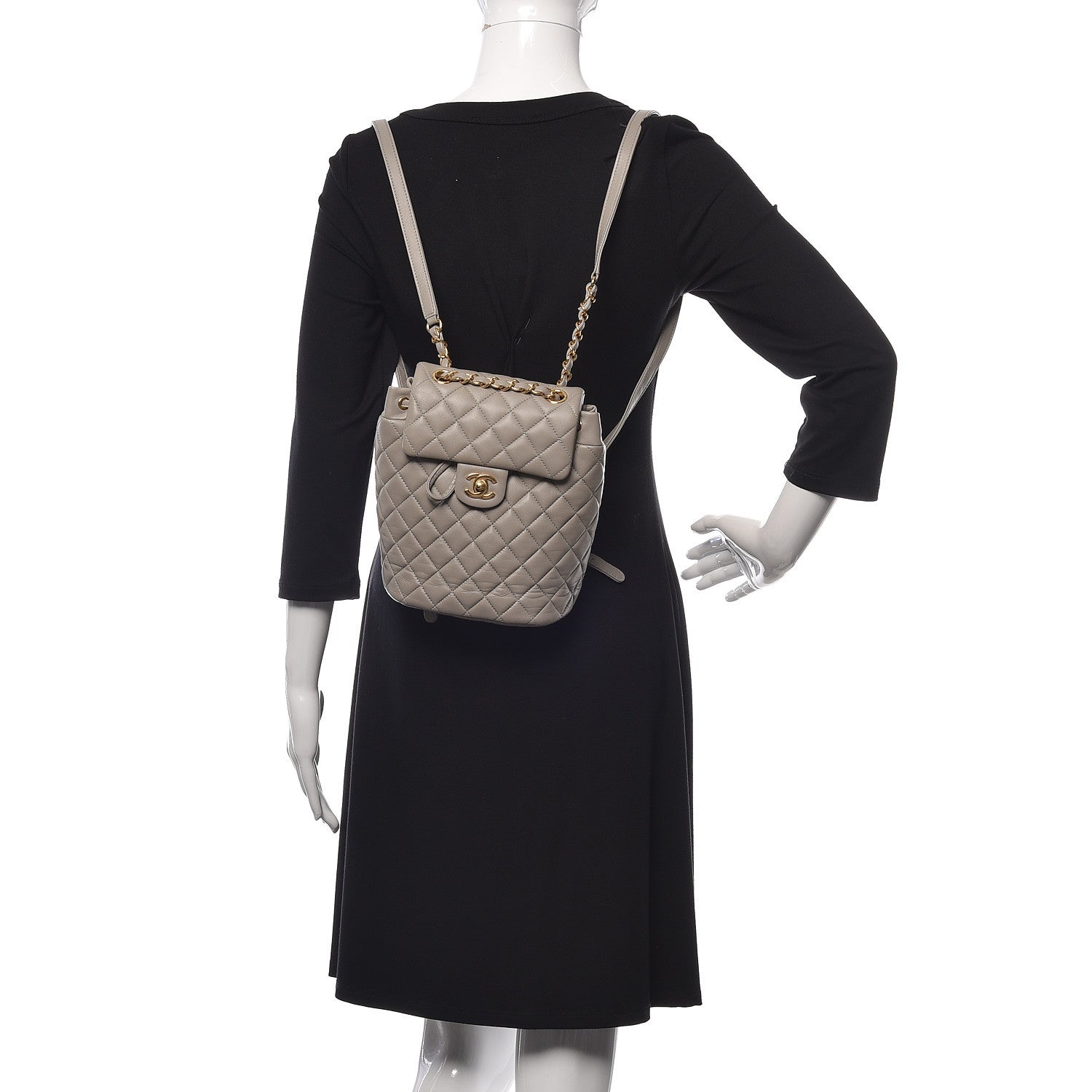 Chanel Calfskin Quilted Mini Urban Spirit Backpack Grey 2 of 10