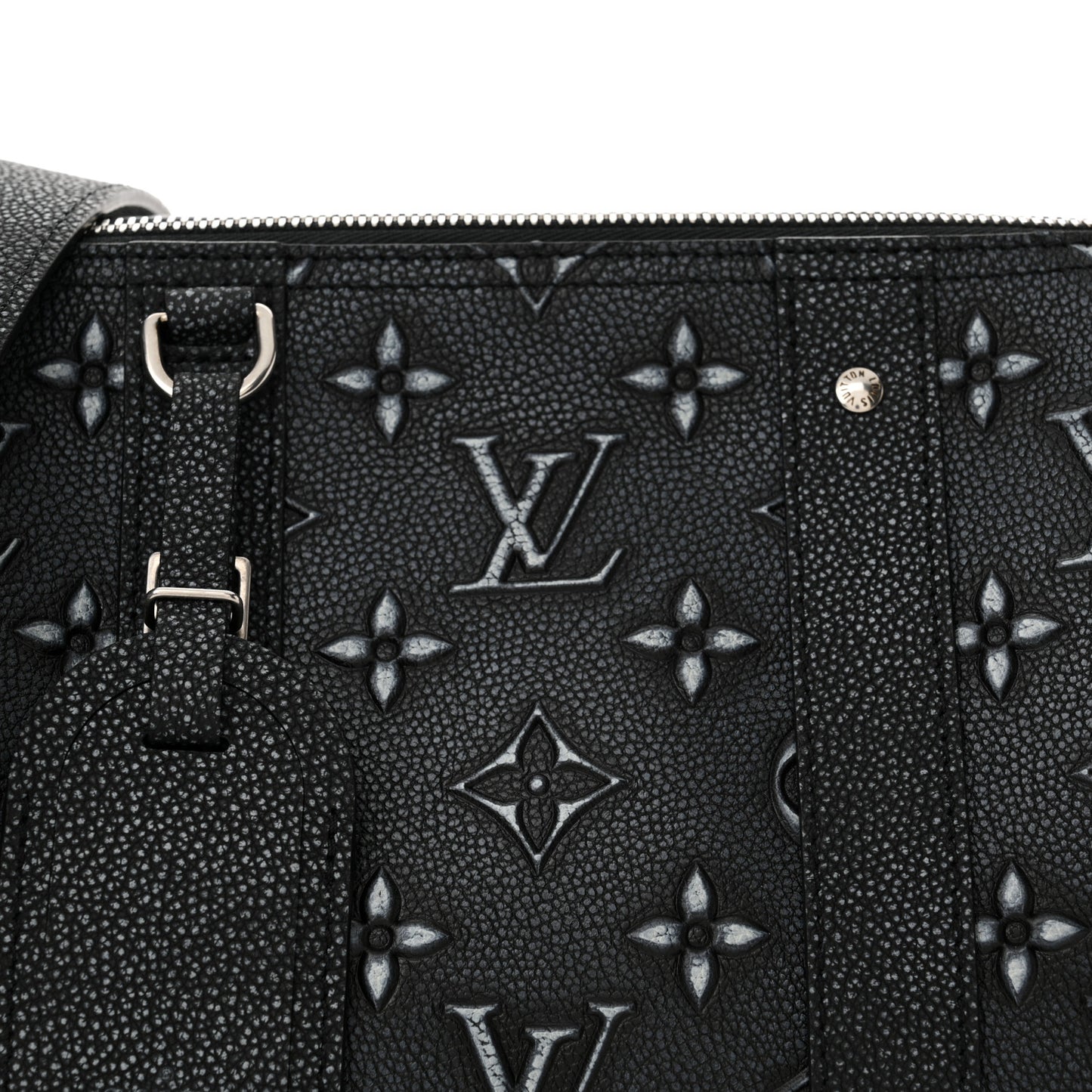 Cowhide Faded Monogram City Keepall Charcoal