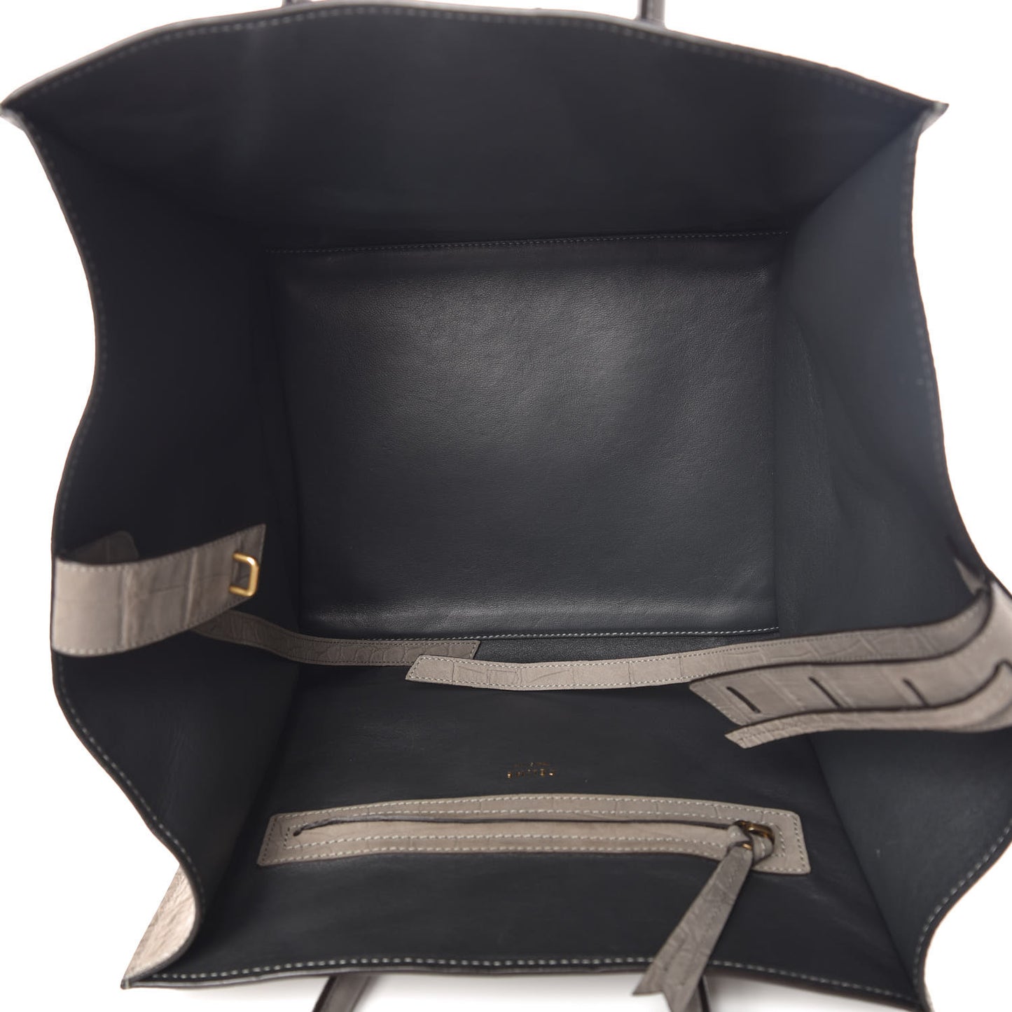 Crocodile Embossed Nubuck Medium Phantom Luggage Grey