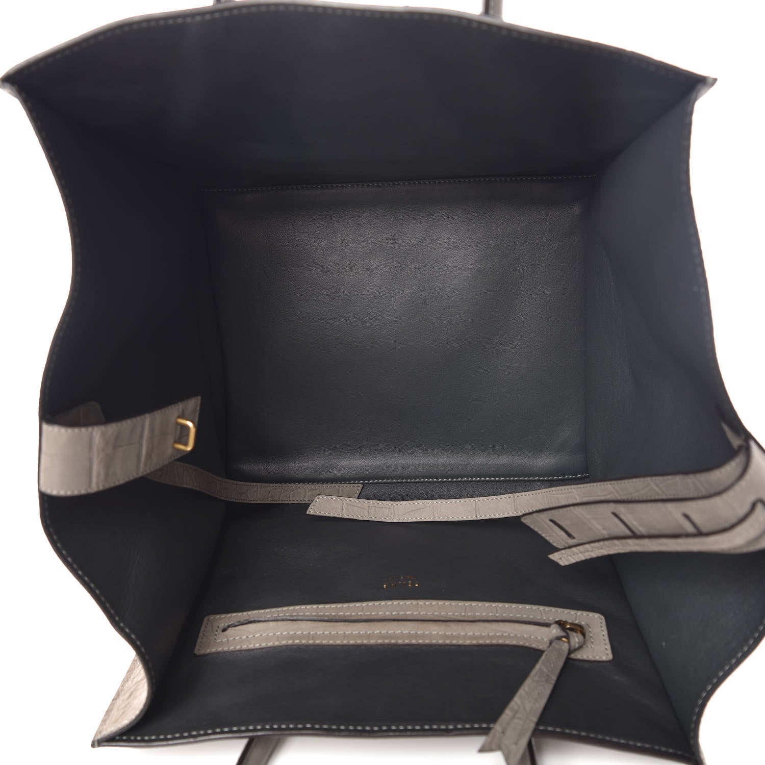 Celine Crocodile Embossed Nubuck Medium Phantom Luggage Grey 7 of 9