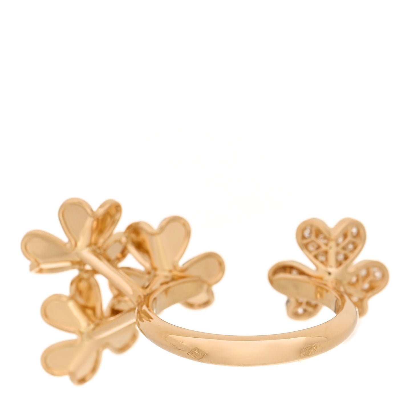 18K Yellow Gold Diamond Frivole Between The Finger Ring 53 6.5