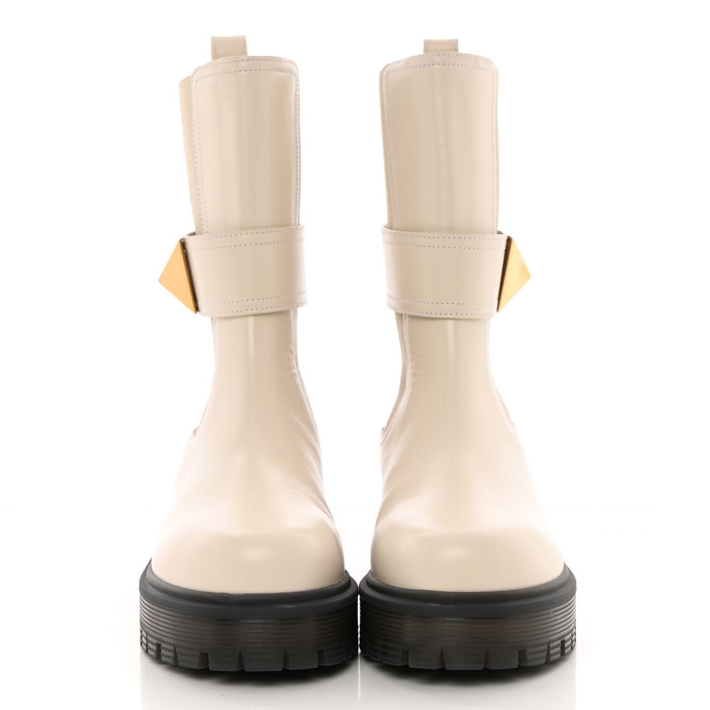Calfskin One Stud Beatle 45mm Boots 37 Light Ivory