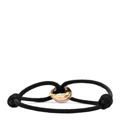 Cartier 18K Pink Yellow White Gold Trinity Adjustable Cord Bracelet Black 3 of 6