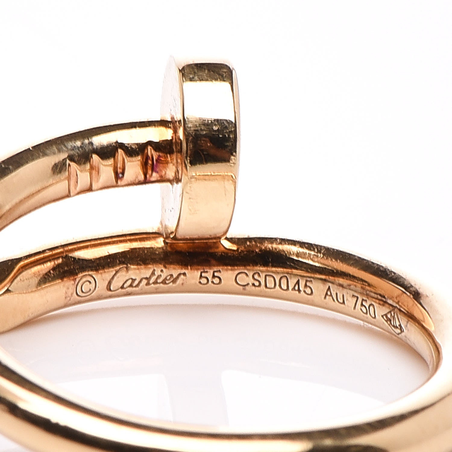 Cartier 18K Yellow Gold Juste Un Clou Ring 55 7.25 3 of 5