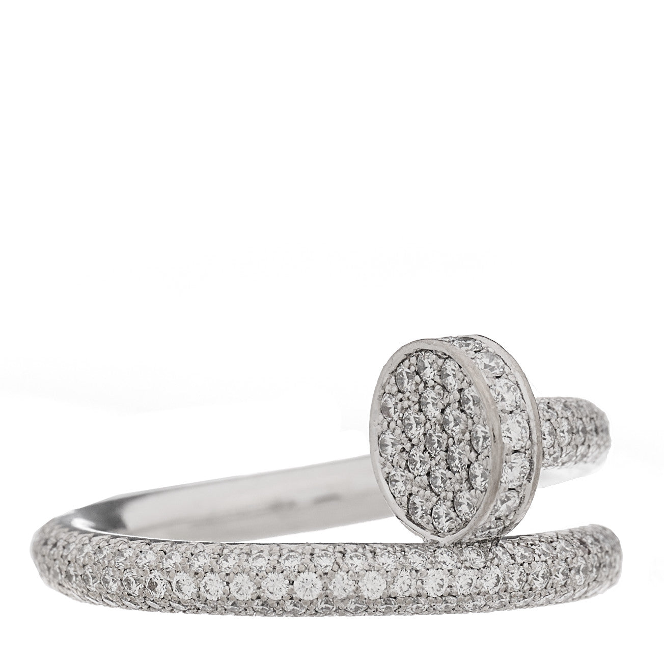 Cartier 18K White Gold Diamond Juste Un Clou Full Paved Ring 50 5.25 4 of 5