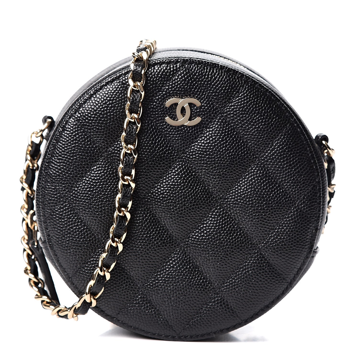 Chanel Caviar Quilted Round Clutch With Chain Black 1 of 9