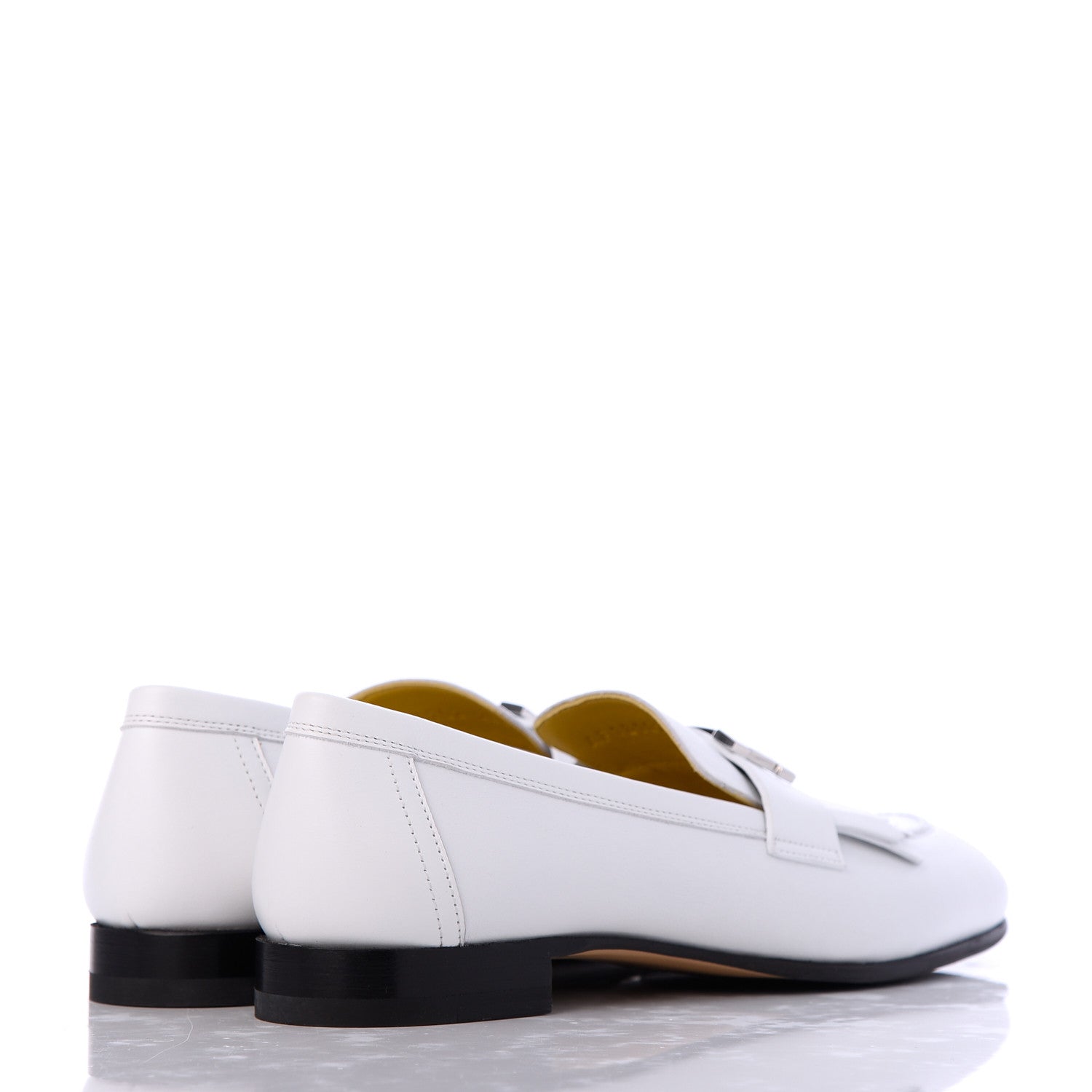 Hermes Calfskin Womens Royal Loafers 36.5 White 4 of 11