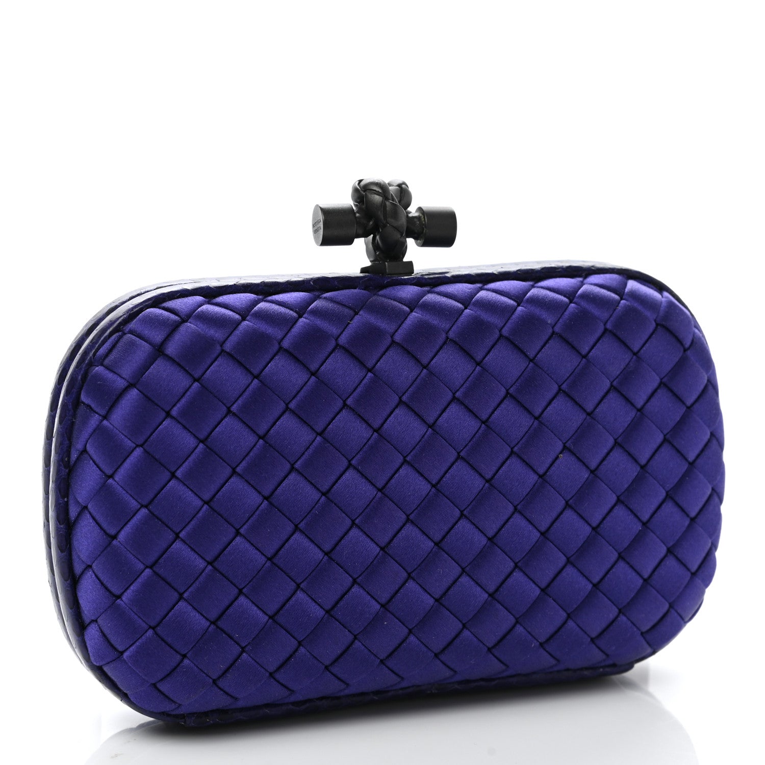 Bottega Veneta Satin Intreccio Impero Ayers Knot Clutch Purple 3 of 7