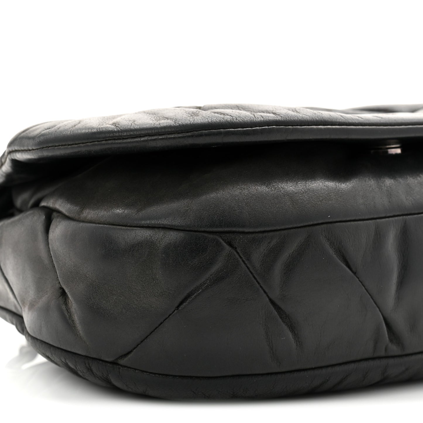 Iridescent Calfskin Glint Flap Black