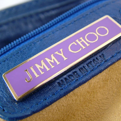 Jimmy Choo Leather Suede MAHALA Tote Purse Bag Blue 8 of 12