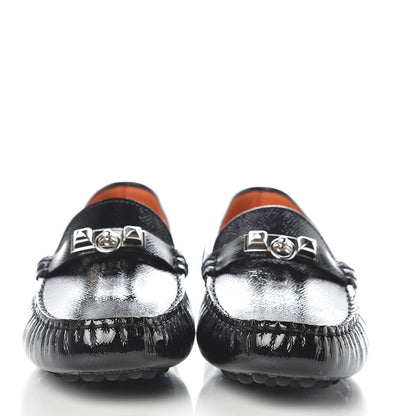 Hermes Patent Epsom Womens Irving Driving Moccasin Loafers 37.5 Black 2 of 8
