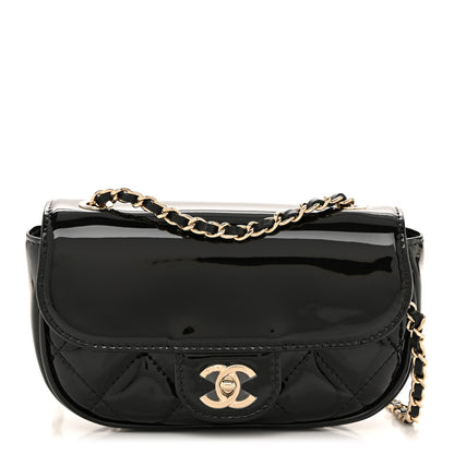 Chanel Patent Calfskin Quilted Mini Clutch Black 1 of 10