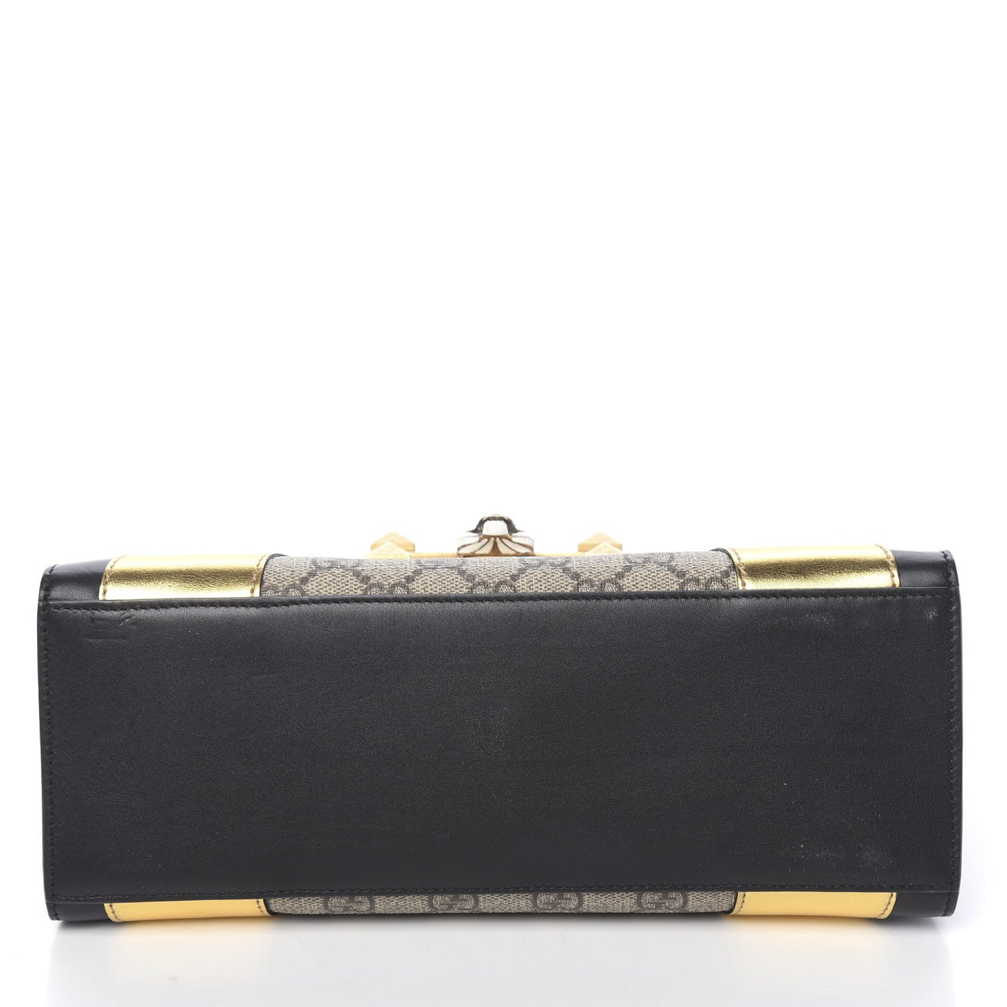 GG Supreme Monogram Small Osiride Top Handle Bag Black Gold