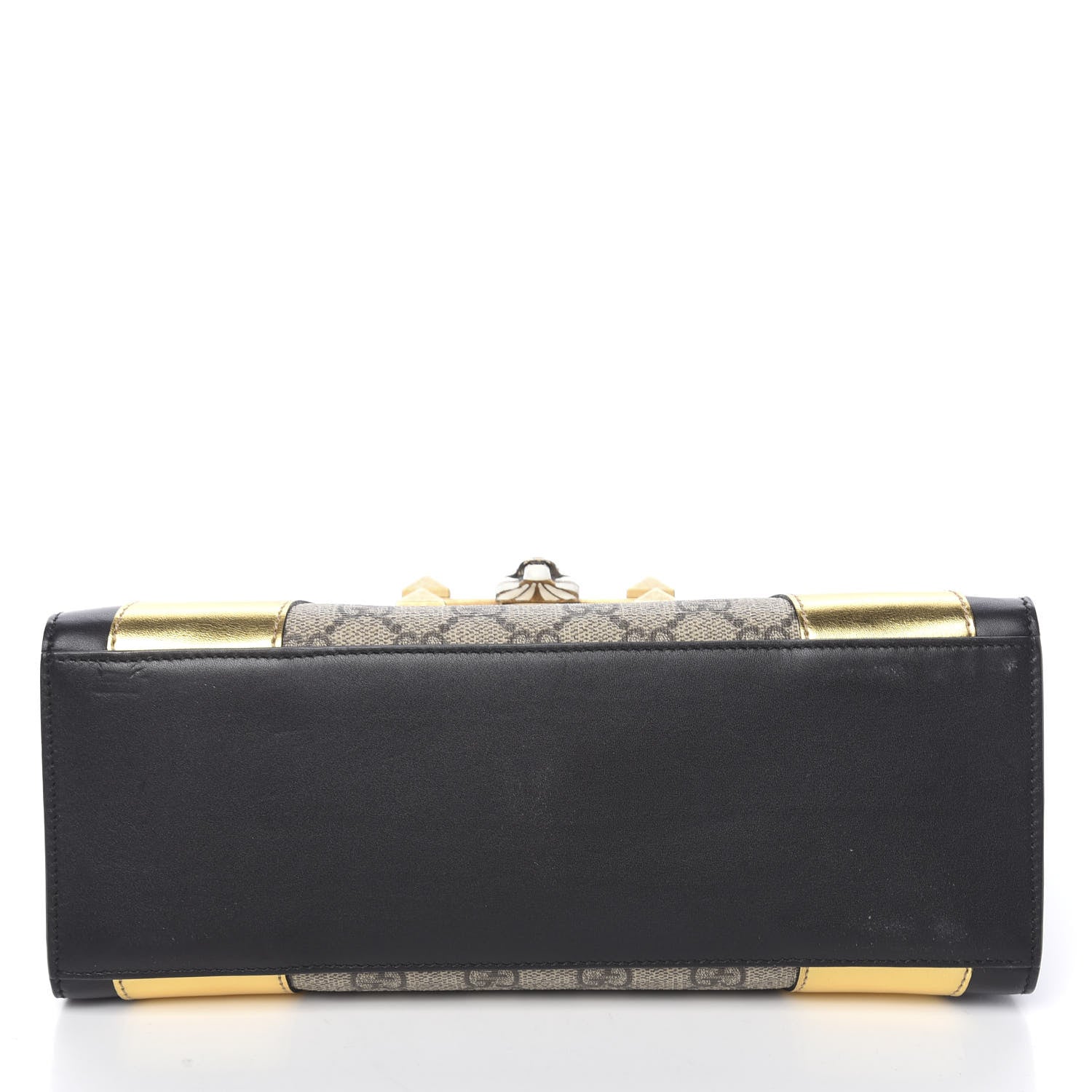 Gucci GG Supreme Monogram Small Osiride Top Handle Bag Black Gold 9 of 11