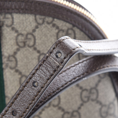 Gucci GG Supreme Monogram Textured Dollar Calfskin Web Small Ophidia Dome Shoulder Bag Beige Ebony New Acero 11 of 11