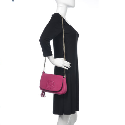 Gucci Cellarius Calfskin Medium Soho Flap Crossbody Bright Bouganville 2 of 11