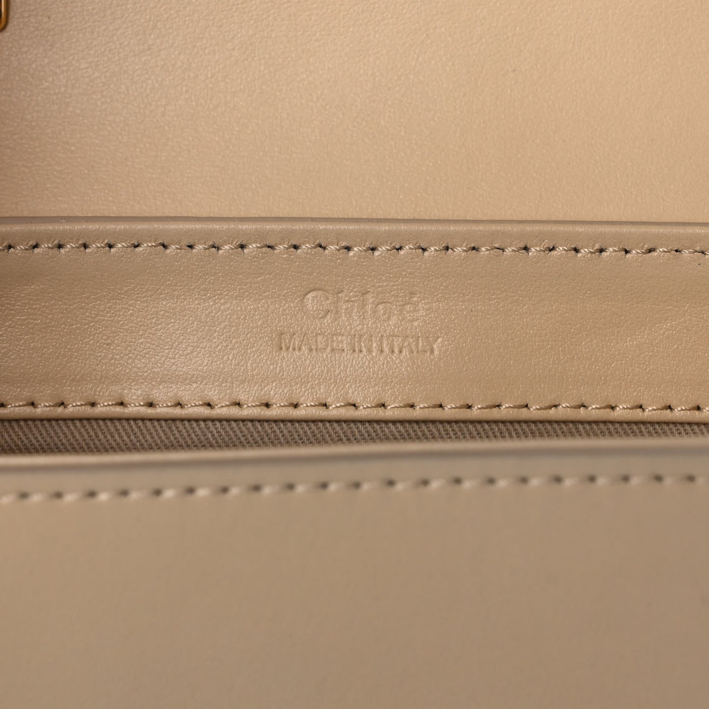 Shiny Calfskin Suede Mini C Double Carry Blondie Beige