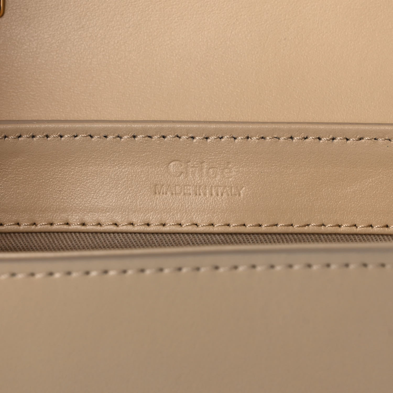 Chloe Shiny Calfskin Suede Mini C Double Carry Blondie Beige 6 of 14