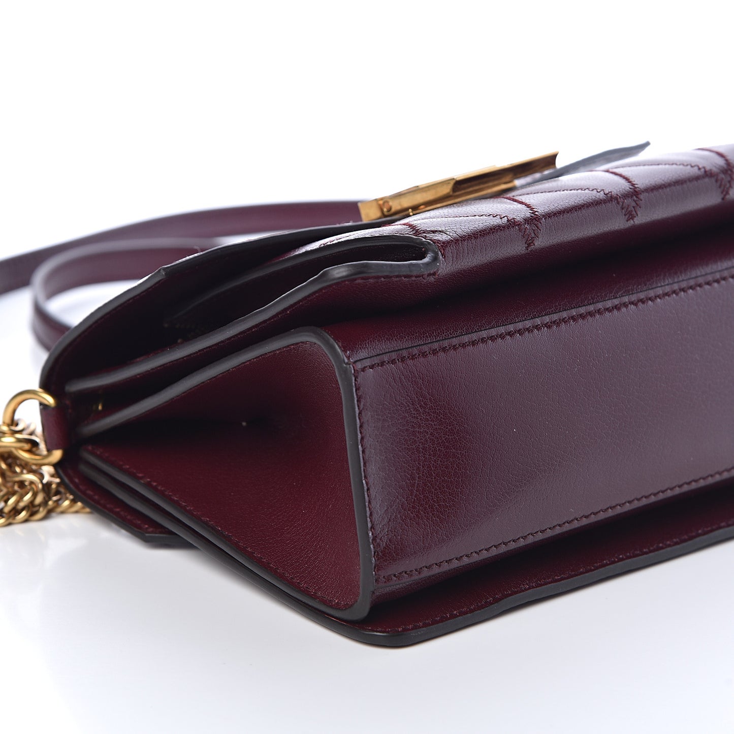 Goatskin Quilted Small GV3 Shoulder Bag Aubergine