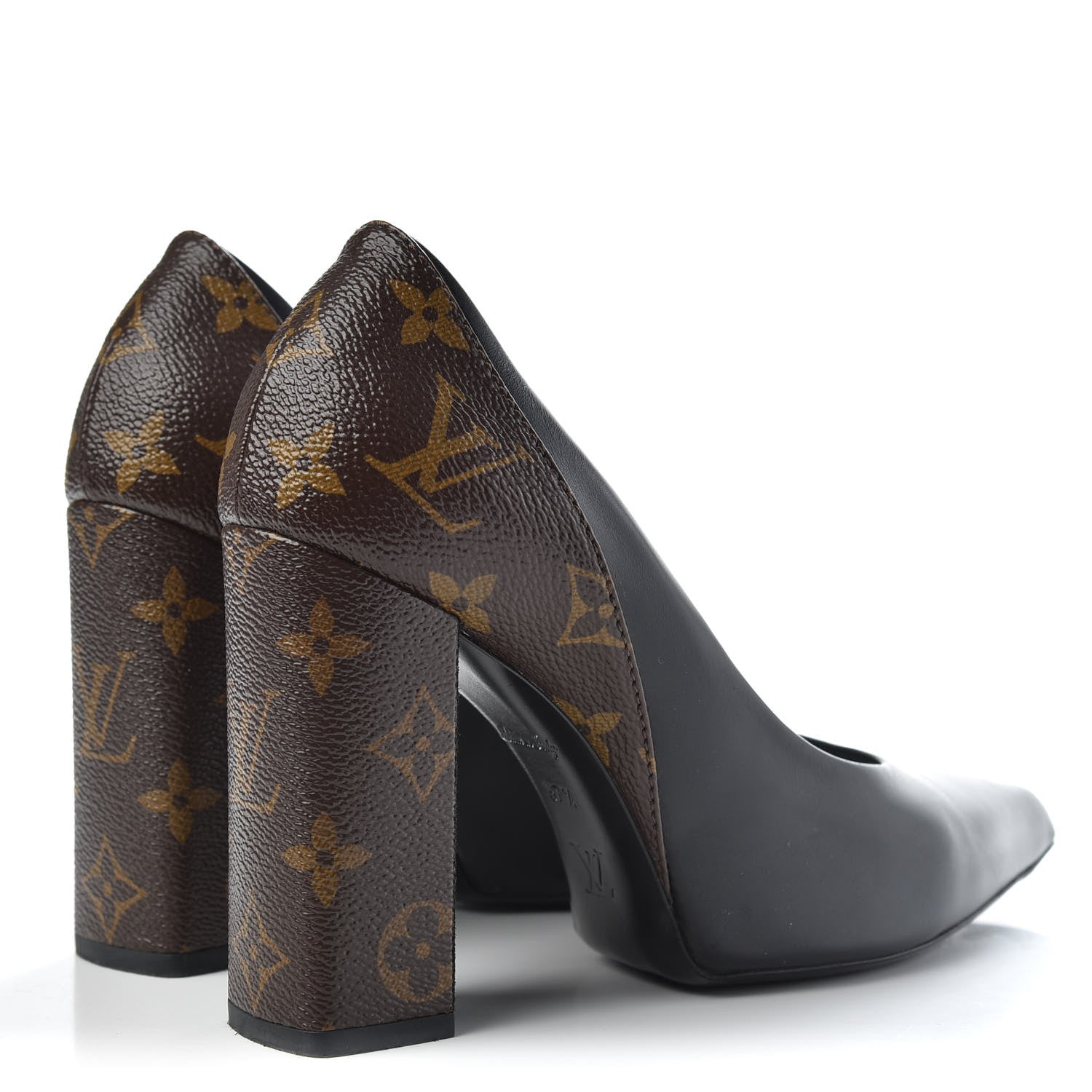 Louis Vuitton Calfskin Monogram Matchmake Pumps 37.5 Black 4 of 10