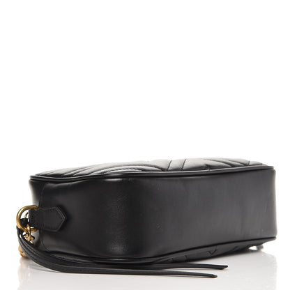 Gucci Calfskin Matelasse Small GG Marmont Chain Shoulder Bag Black 4 of 6
