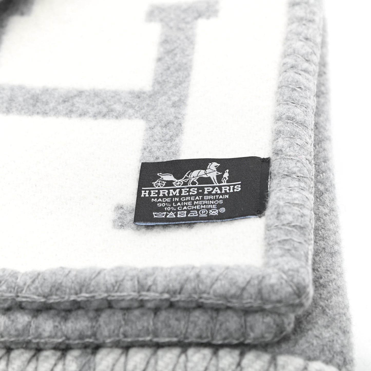 Wool Cashmere Avalon III Blanket Ecru Gris Clair