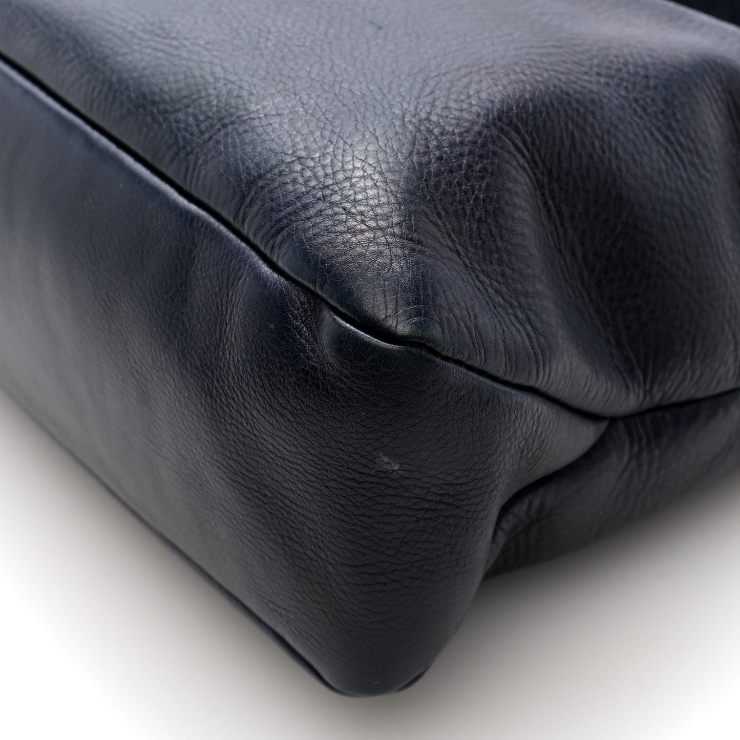 Calfskin Medium Horsebit Chain Hobo Navy