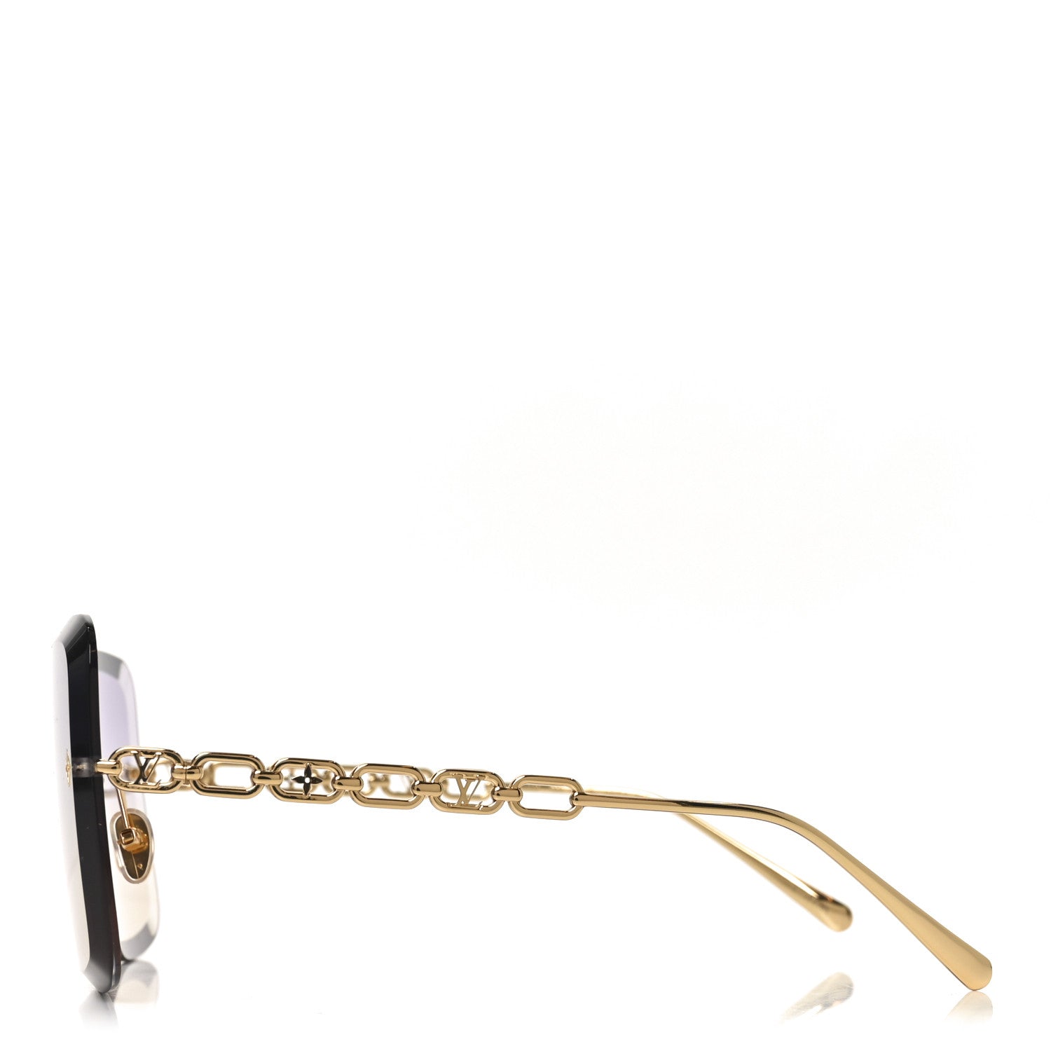 Louis Vuitton Metal LV Jewel Sunglasses Z2162U Purple Gold 3 of 7