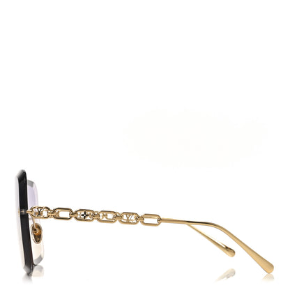 Louis Vuitton Metal LV Jewel Sunglasses Z2162U Purple Gold 3 of 7