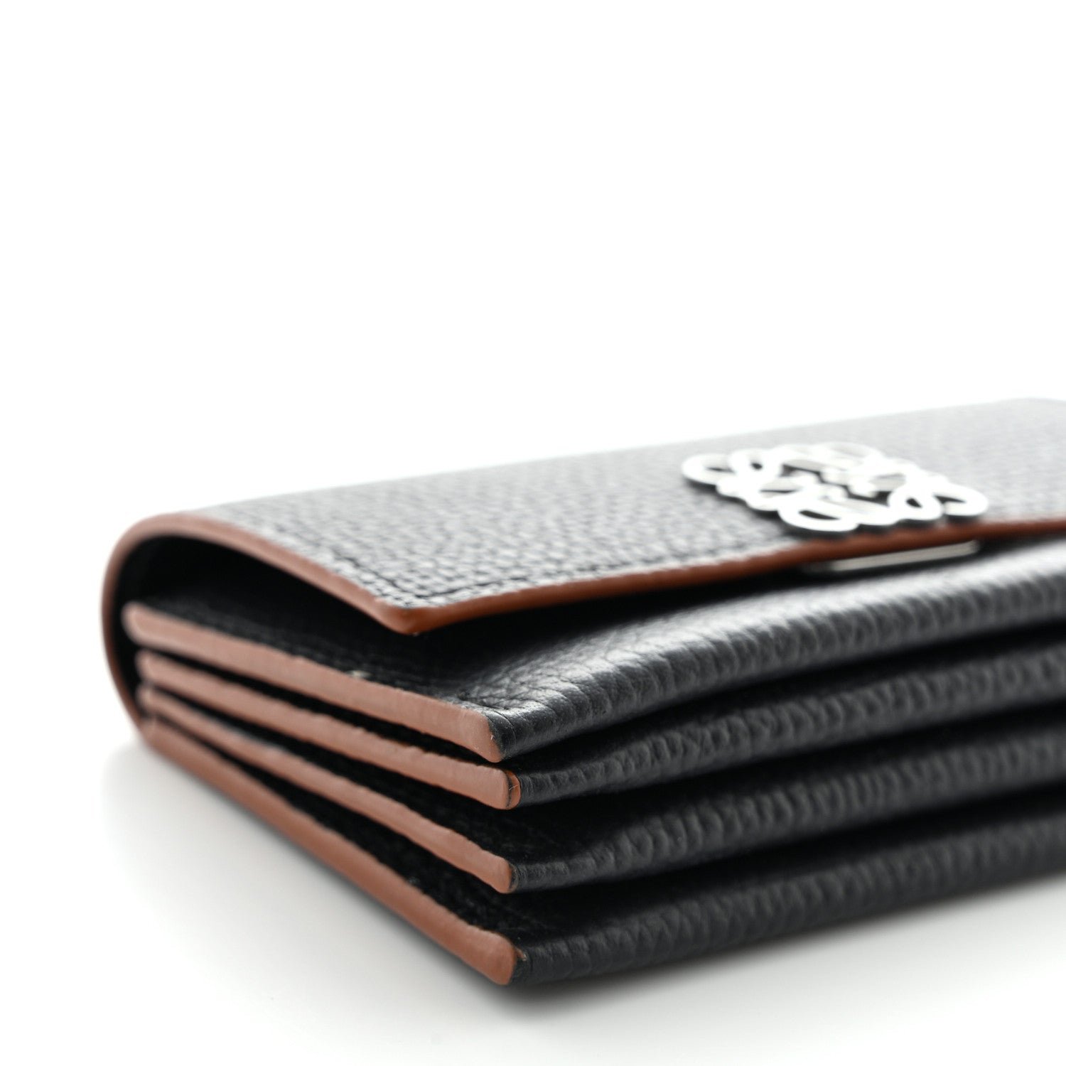 Loewe Grained Calfskin Anagram Gusset Wallet Black 7 of 12