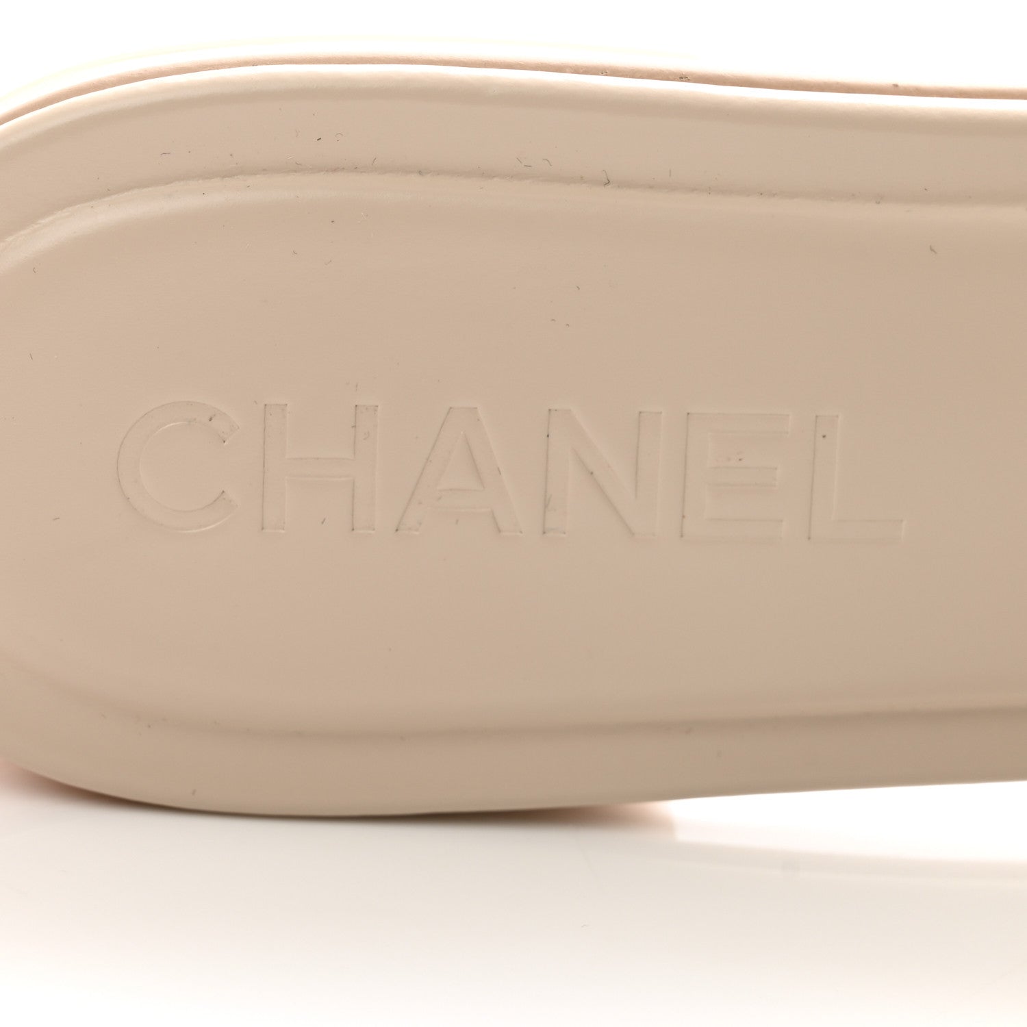 Chanel Calfskin Patent Calfskin Logo Mules 38.5 Beige 6 of 9