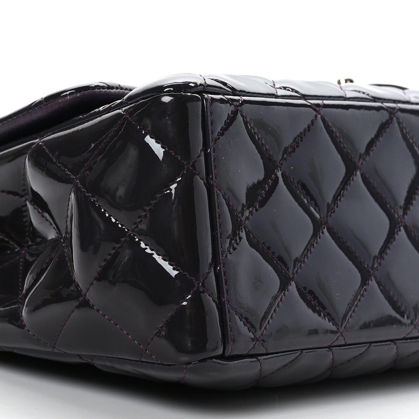 Patent Quilted Maxi Single Flap Purple