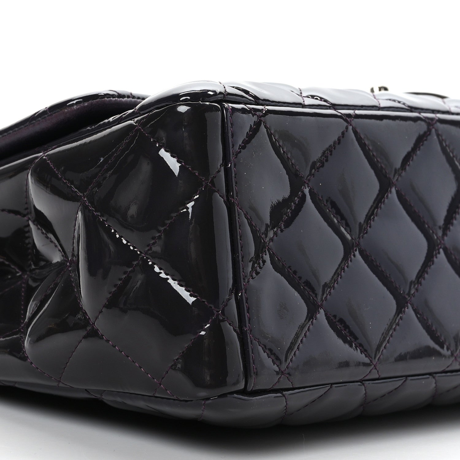 Chanel Patent Quilted Maxi Single Flap Purple 8 of 10