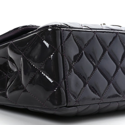 Chanel Patent Quilted Maxi Single Flap Purple 8 of 10