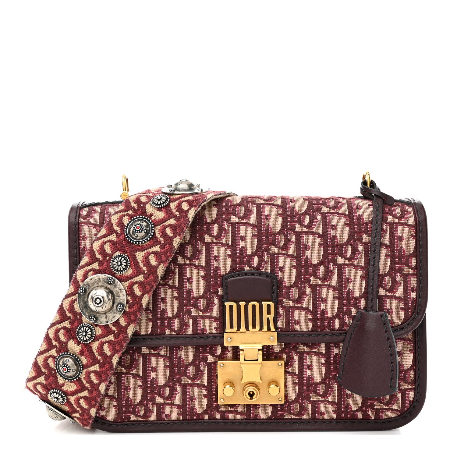 Christian Dior Oblique Dioraddict Flap Bag Burgundy 1 of 15