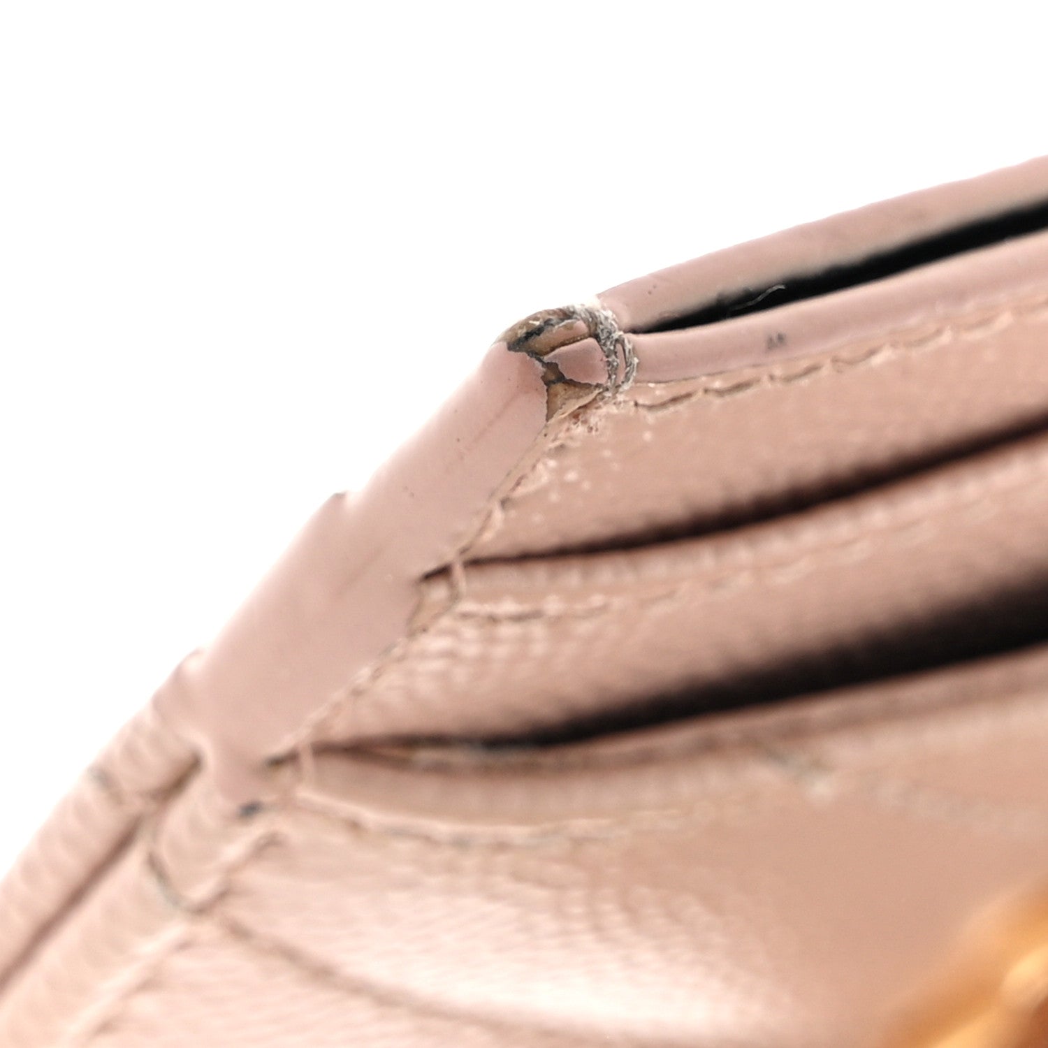 Saint Laurent Grain De Poudre Matelasse Chevron Monogram Credit Card Case Pale Pink 11 of 12