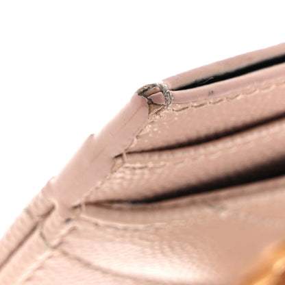 Saint Laurent Grain De Poudre Matelasse Chevron Monogram Credit Card Case Pale Pink 11 of 12