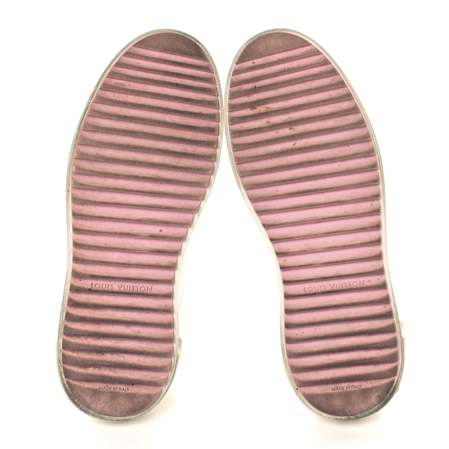 Lambskin Embossed Monogram Time Out Sneakers 37 White Pink