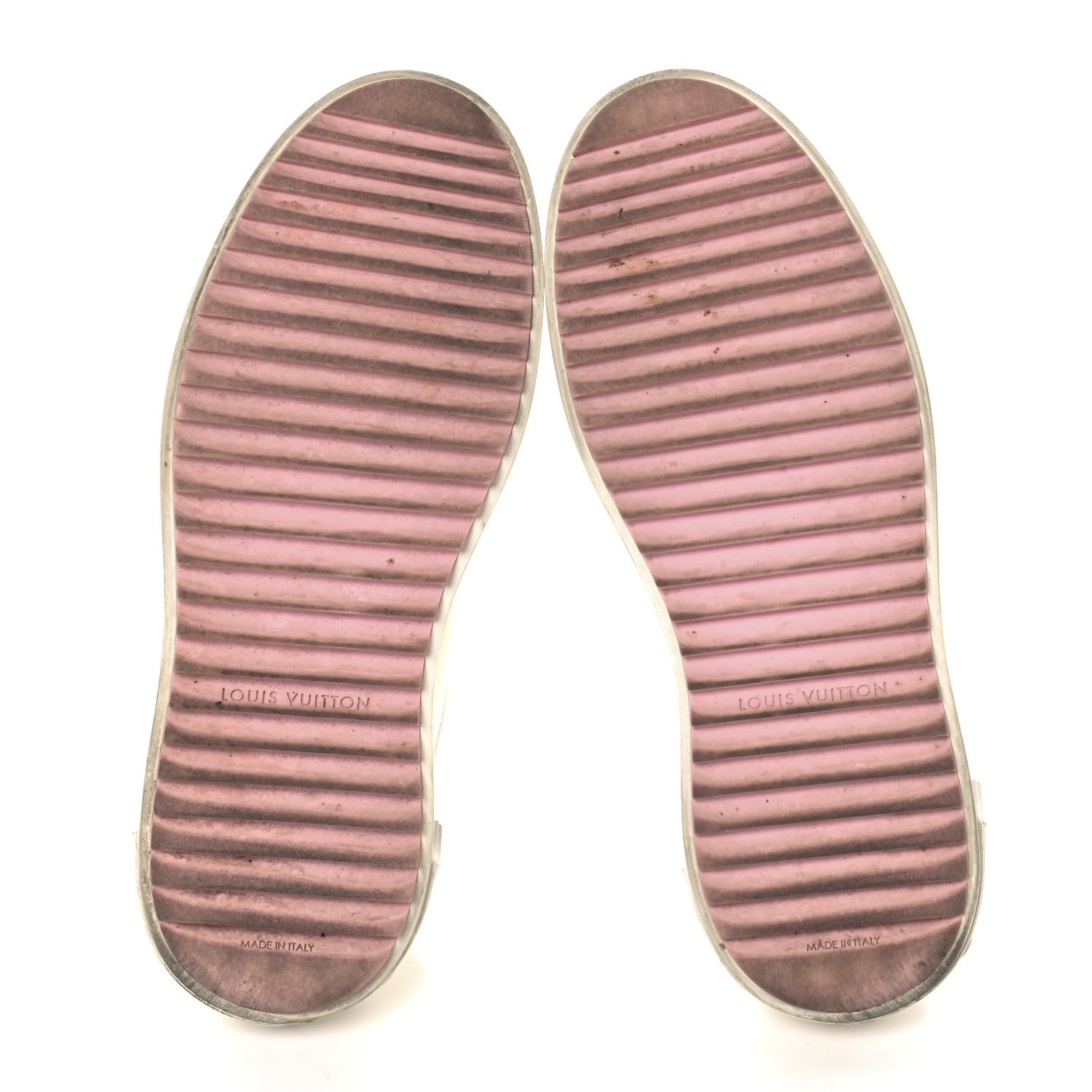 Louis Vuitton Lambskin Embossed Monogram Time Out Sneakers 37 White Pink 6 of 11
