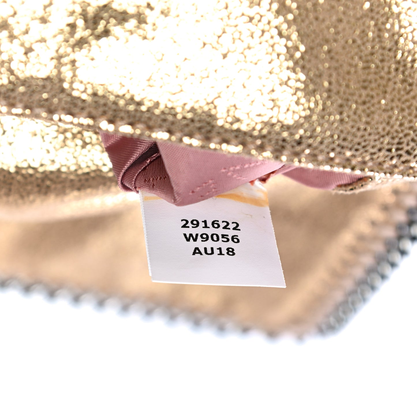 Metallic Crackle Shaggy Deer Falabella Crossbody Bag Gold