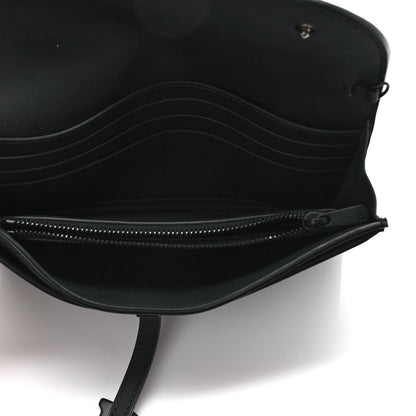 Christian Dior Ultra Matte Calfskin Saddle Chain Wallet Pouch Black 6 of 11