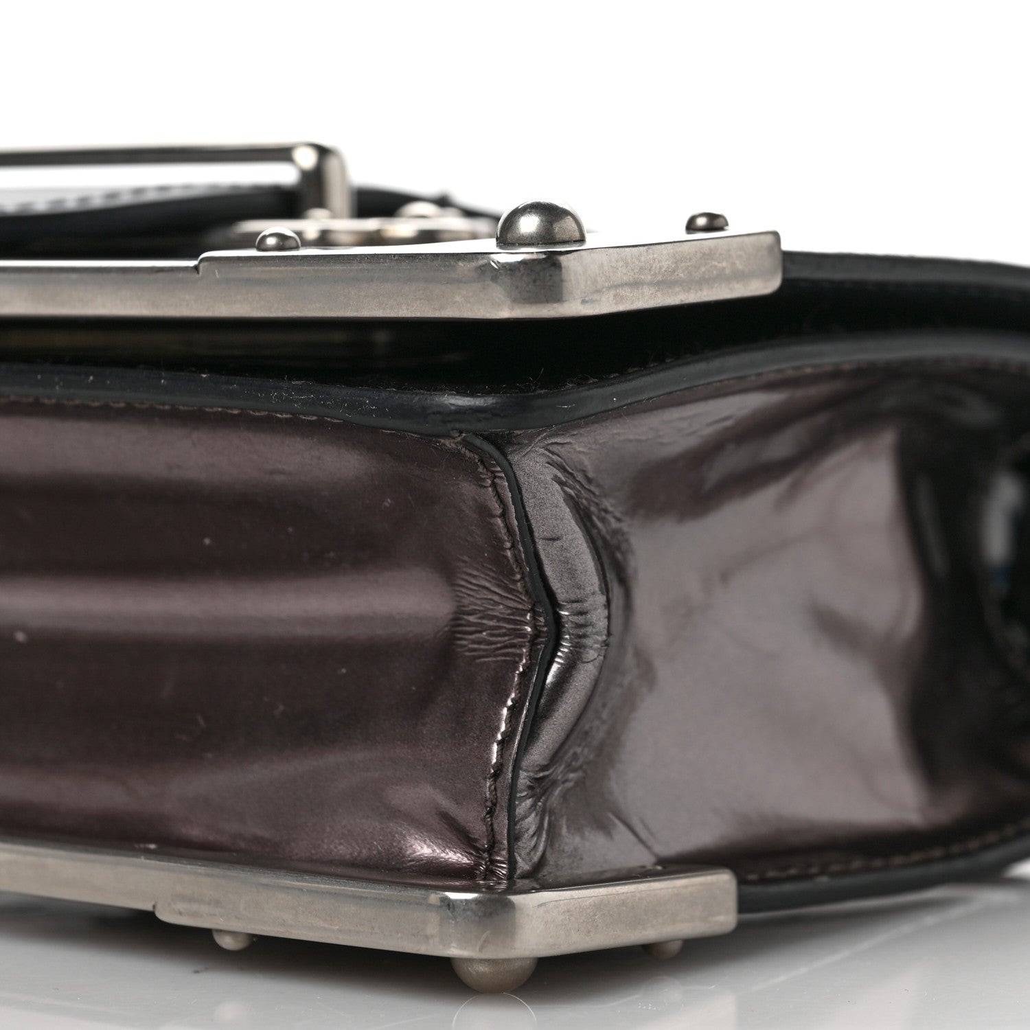 Prada Metallic Vitello Saffiano Cahier Bag Ferro Black 7 of 9